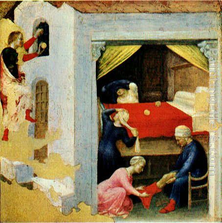 Gentile da Fabriano Quaratesi Altarpiece St. Nicholas and three poor maidens